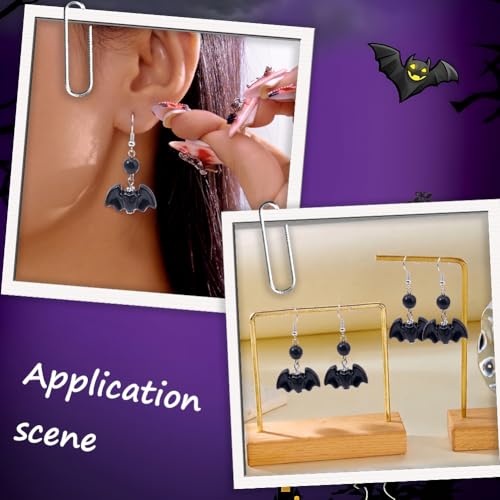 PONABEADIY 1 Box 100PCS Black Acrylic Bat Beads Plastic Halloween Fall Flying Bats Gothic Charm Opaque Spacer Loose Large Hole Bead for Jewelry Making Bracelets Necklaces Keychains DIY Craft Supply - Image 6