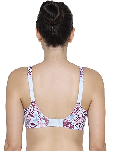 Image of Triumph Minimizer Bra for Women| Non Wired Non Padded| My Flower Series Full Coverage Lingerie Visually Reduces Bust by One Cup Size Wireless Floral Microfiber Support Bra Pack of 1