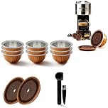 Reusable Vertuo Capsule Kit – 2 Discs + 9 Pods (80/150/230ml) with Silicone Caps – Compatible with Nespresso VertuoLine, Refillable