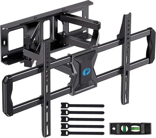 Image of Pipishell Full-Motion TV Wall Mount for Most 37-84 Inch TVs up to 100 lbs, Wall Mount TV Bracket with Dual Articulating Arms, Extension, Swivel, Tilt, Fits 16 inch Wood Studs, 600 x 400mm Max VESA, PILF8