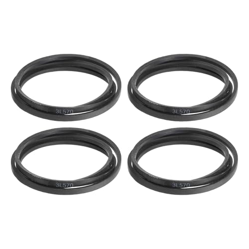 uxcell 4 Pcs 3L570 Classic Wrapped Rubber V-Belt, 57"(1448mm) Outside Circumference, 3L Profile V Belt 3/8" Width 7/32" Height