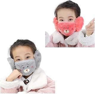 wooattire Pack of 2 Kids Winter Face Mask | Reusable & Washable with Plush Ear Muffs Covers | Girls & Boys |3yrs to 12 Years-picture-33