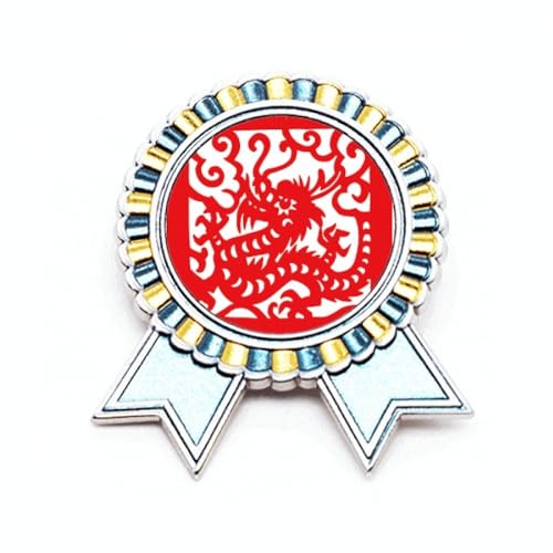 Broche dragon papier découpé accessoire métal pour tenue de soirée