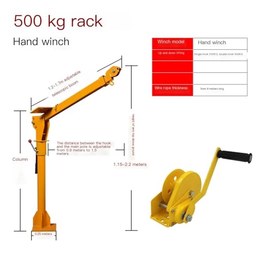 Grúa eléctrica y manual para vehículo 500kg DOLUNTO miniatura 2