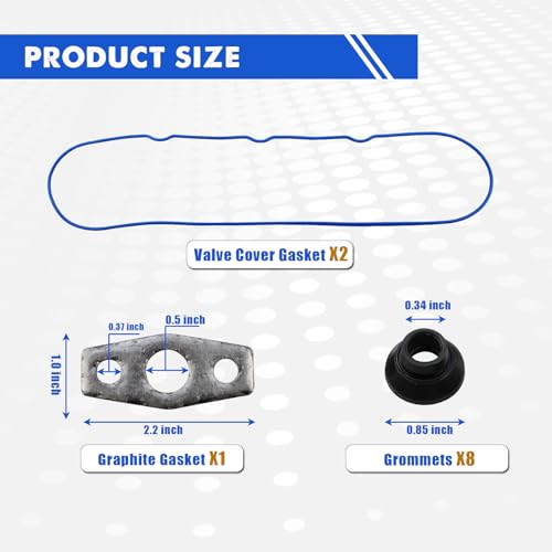 Image of Valve Cover Gasket Set fit for Chevy Silverado, Suburban, Tahoe, Trailblazer, GMC Sierra, Yukon, Envoy, Cadillac Escalade, for 4.8L 5.3L 6.0L 6.2L Ls, 12637683 VS50504R1