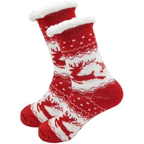 Christmas Fluffy Socks with Gel Grip Cover