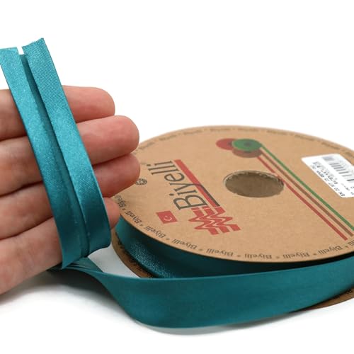 Image of Fold Satin Bias Tape - 99+ Colors - 3 /4 Inches Wide - 27 Yards - Fold Satin Binding Bias Ribbon Fabric Piping Bias Binding Tape for Sewing Clothing DIY (82. Med Navy Blue) BYS82