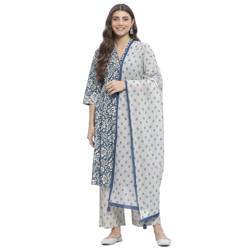 Image of BIBA Women Kurta Sets, Cotton, Printed