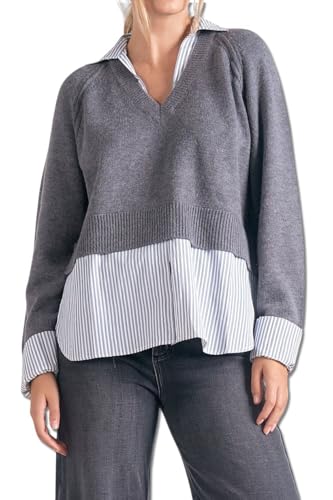 ELAN Women's Long Sleeve Sweater Shirt