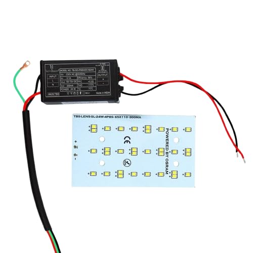 Image of Technobeam 24W LED Plate with Driver for Street Light Repair | Aluminum PCB 1.5mm | 6V 150mA LED Segments | 72V 300mA Driver Included | Durable | Ideal for Street Light Refurbishment, White, Pack of 1