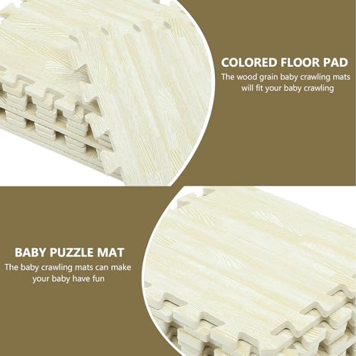 Tapis d'éveil emboîtables pour bébé Hemobllo 10 pièces Eva beige