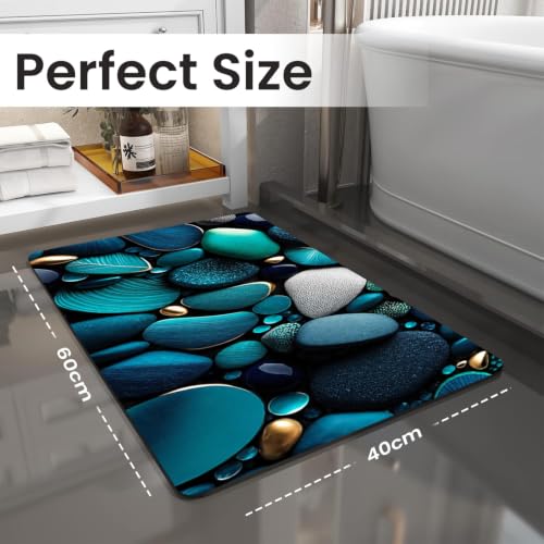 Image of MAXOSHINE PVC Bathroom Mats Anti Slip | Water Absorbent Bath Floor Mat | Quick Dry Anti Skid Bathroom Mats for Home | Door Mat for Wet Area 40x60 CM (Seashell Green)
