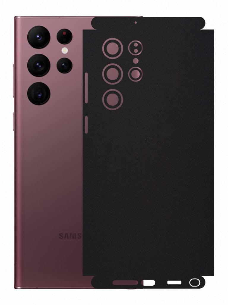 90stethix for Samsung Galaxy S22 Ultra Mobile Back Skin Rear Screen Guard Protector Film Wrap (Coverage for Back+Camera+Sides) (Matte Black)-image-31