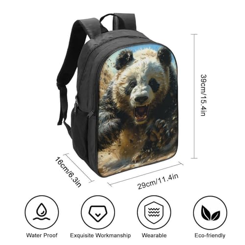 Mochila escolar de oso panda infantil 3D impermeable para guardería y preescolar de 40cm 2