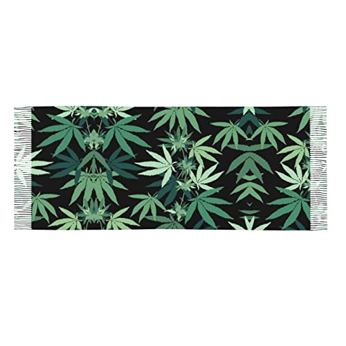 SEAEAGLE Weed Marijuana Leaf Women Fashion Scarfs Tassel Warm Scarves Classic Fringes Shawl Fall Cape Wrap2