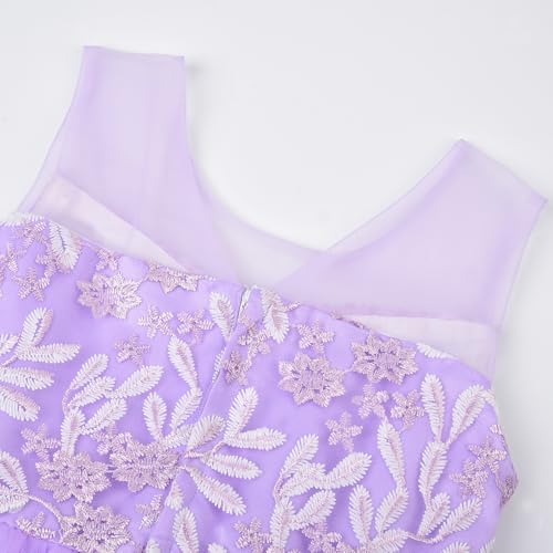 Uhnice Flower Girl Dress Sleeveless Embroidered Tulle Gown for Wedding Birthday Party4