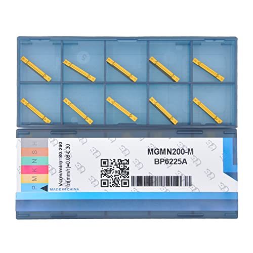 CDBP - CDBP Plaquette de gorge MGMN200-M Inserts en carbure de tournage largeur 2mm de rainurage, Revêtement CVD, 10 pièces