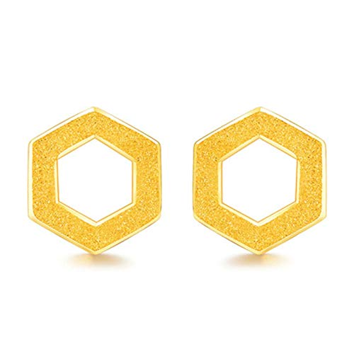 Boucles d'oreilles en Or 18 carats pour femme au design hexagonal