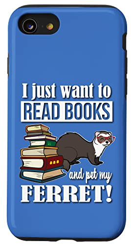 Funny Kids Girls Boys Cute Read Books & Pet Ferret Lover �X�}�z�P�[�X iPhone SE (2020) / 7 / 8 �p