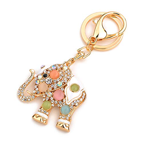 Preisvergleich Produktbild N / A Kristall-Schlüsselanhänger Elefant, Mehrfarbig, Strass, Modeschmuck, Geschenk