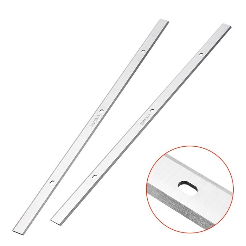 JWOO 2 uds Cuchillas cepilladoras Cuchillos 320x12x1,5mm Cuchillos de Doble Filo for DeIta 22-560 22-562 22-565 TP400LS Ry0bi AP-12