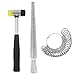 PHYHOO Rould Ring Mandrel Metal Ring Sizer Gauge Set with Jewelers Rubber Mallet Hammer Ring Measurement Tool Finger Sizing Size Measuring US Sizes 0-13 Steel Jewelry Making Tools