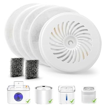 Petace Filtri Fontana per Gatti, 5 Filtri e 2 Spugne per Fontana per Gatti, Filtri di Ricambio per Fontana per Gatti Senza Fili, 80411