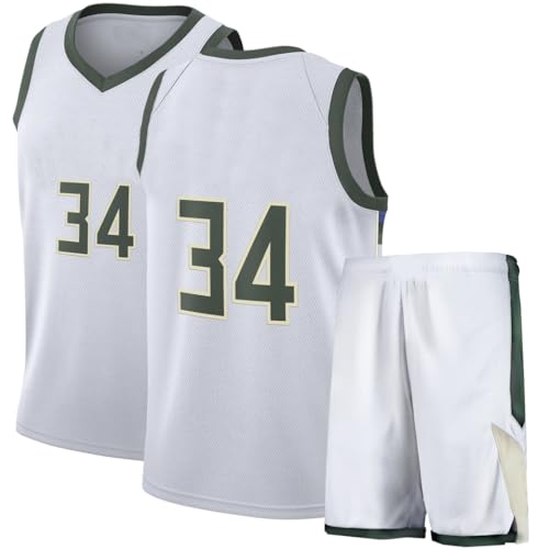 Kit maillot basketball enfant jeunesse 8-10 ans, 34 blanc
