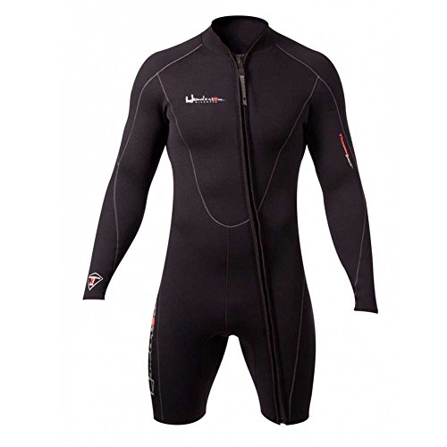 Chaqueta Henderson Thermoprene 7 mm para hombre con cremallera frontal, manga larga, corta, negra - talla M miniatura 2