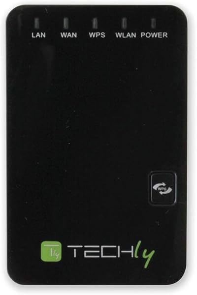 Techly 301078 Ripetitore Router Wireless 300N da Muro Repeater2 NeroBianco