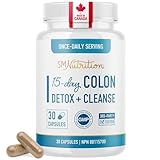 15 Day Colon Cleanse & Detox | Stool Softener & Constipation Relief for Adults | Gut Health Support | Colon Detox Cleanse With Probiotics for Women & Men | Gluten-Free | By SM Nutrition | 30 Capsules
