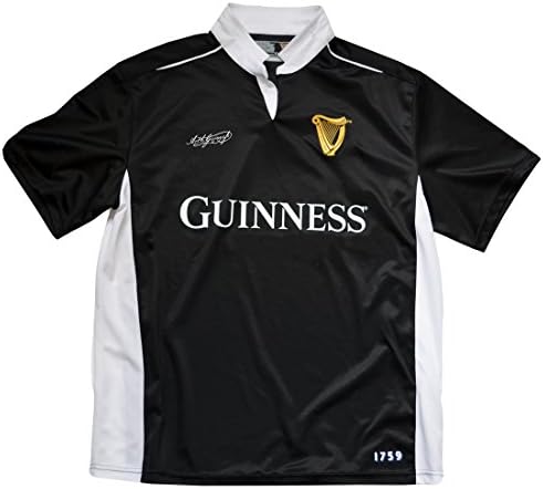Schwarzes/weies Guinness Performance Kurzarm-Rugby-Shirt