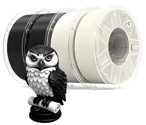 Official Creality Hyper PLA RFID Filament 1.75mm 4KG for K2 Plus Combo, High Speed 30-600mm/s 3D Printer Filament,4Pack(8.8lbs)/Spool Hyper PLA RFID Support CFS,Most 3D Printer,Black&Black&White&White