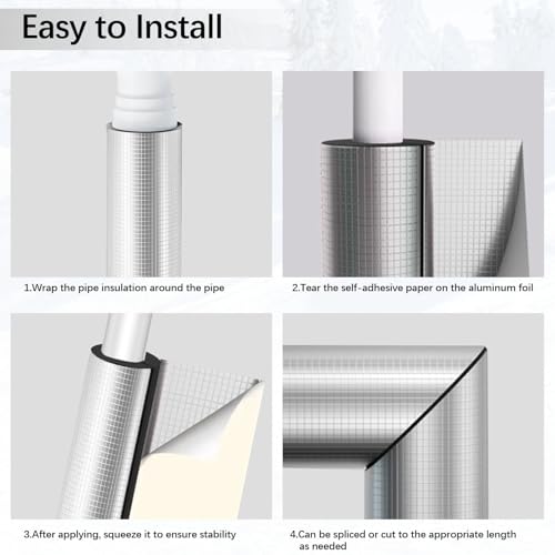 24 Pcs Self Adhesive 3/4 Inch 31.5Ft Pipe Insulation Foam Tube Pipe Cover — view 5