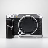 Iborrys L-Shaped Camera Handle ，Compatible with Fujifilm X-M5 XM5 Camera ，Precious Vintage Solid Wood | Handcrafted by Experienced Artisans (African Blackwood Silver)