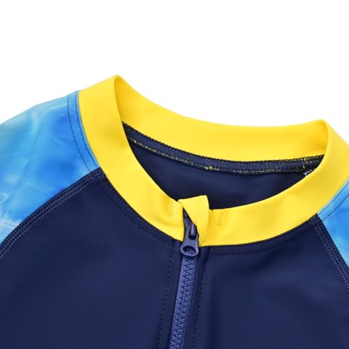 Image of karrack Girls and Boys One Piece Rash Guard Swimsuit Kid Water Sport Short Swimsuit UPF 50+ Sun Protection Bathing Suits