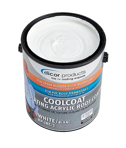 Image of Dicor RP-IRC-1 CoolCoat Roof Coating - White, High-Performance Formula, 1 Gallon