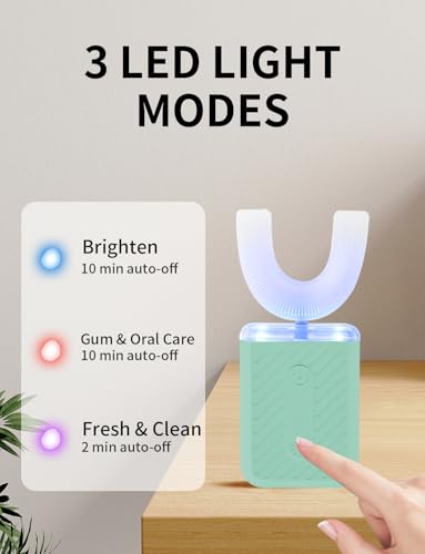 Image of U-Shaped Electric Toothbrush for Adults, Electric Toothbrush with IPX7 Waterproof, ultrasonic Toothbrush