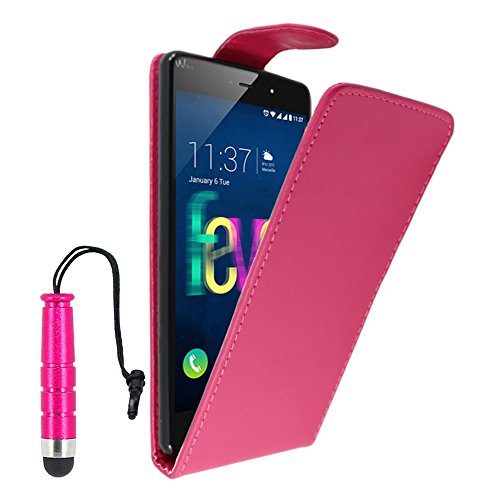ebestStar - Cover Compatibile con Wiko Fever 4G Custodia Protezione Pelle PU Risvolto Verticale + Mini Penna, Rosa