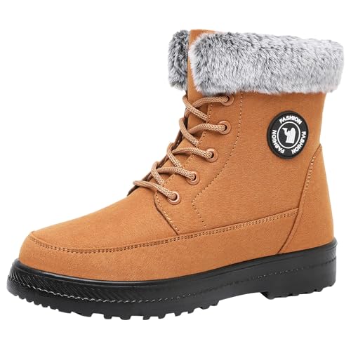 Bottines à lacets compensées contre le froid et les pieds fatigués en hiver