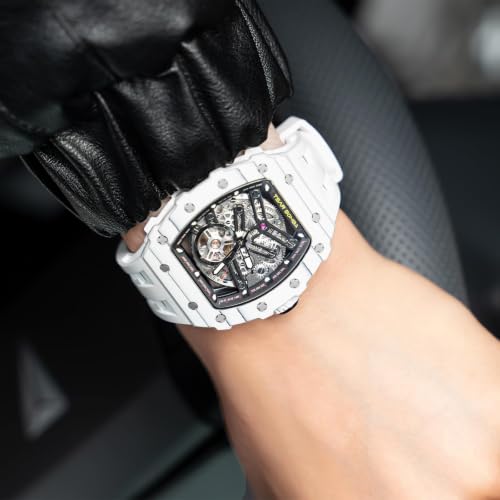 Image of TSAR BOMBA Mens Luxury Watch Automatic Watches for Men 50M Waterproof Japanese Mechanical Movement Tonneau Stainless Steel Case Sapphire Glass Big Face Cool Unique Fashion Gift Men