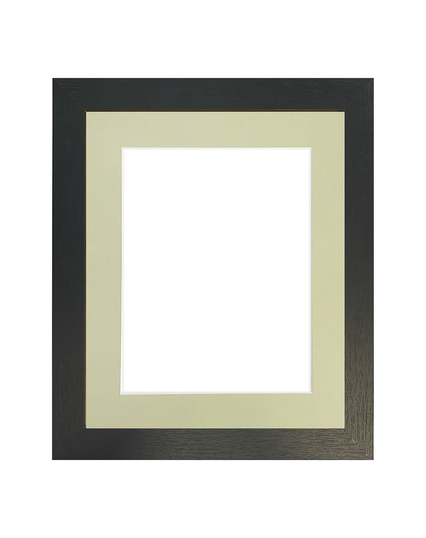 FRAMES BY POST Studio Black Ash Picture Photo Frame with Light GreyMount 24 x 18 for Image Size 18 x 12
