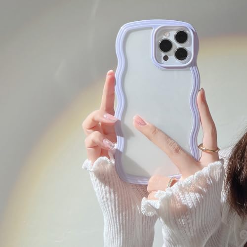 Coque de luxe transparente iPhone 13 Pro souple aux lignes ondulées