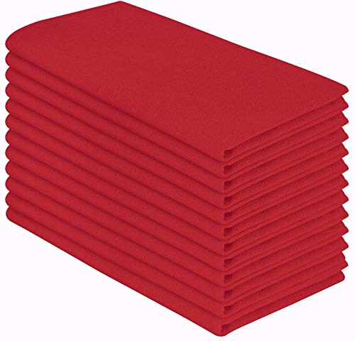 Native Fab Cloth Dinner Napkins Set of 12 Cotton 17x17 Absorbent Soft Restaurant Hotel Quality - Cocktail Napkins, Wedding Dinner Napkins - Everyday Use, Easy Care Washable - Red - Thumbnail 6