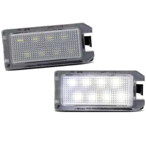 2 Luz LED para Matrícula, Error Free impermeable, Compatible for Jeep Grand Cherokee 2014-2020, Compatible for Compass Patriot 14-17, Compatible for Fiat 500 13-19 – Lámpara de placa de matrícula