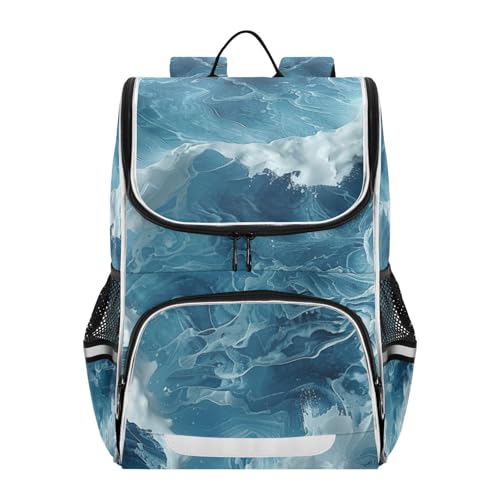 Mochila infantil de mármol azul escolar reflectante para ordenador portátil