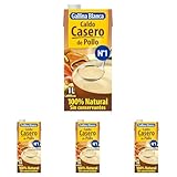 GALLINA BLANCA Caldo Casero de Pollo 100% Natural | Elaborado con Pollo Fresco y Verduras de la Huerta, Cocinado a Fuego Lento Durante 3h. Sin Gluten, Sin Conservantes, Bajo en Grasa - 1L