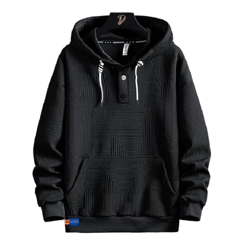Plus size hoodie, simple men's autumn style, hooded, loose round neck, long-sleeved sweater.2