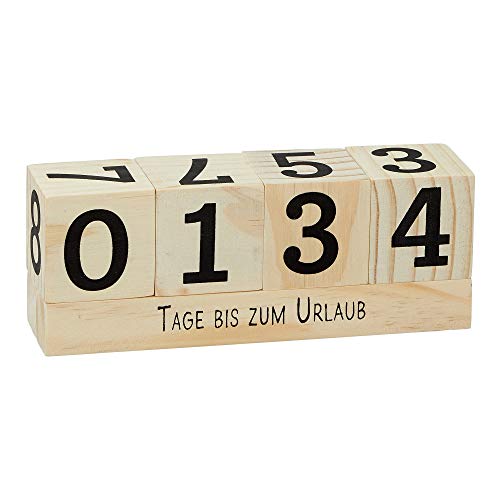 Cepewa Countdown Würfel Natur aus Holz 16 x 6 cm Urlaub Weihnachten Geburt Geburtstag Ruhestand Prüfung
