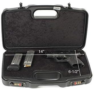 Negrini Cases 2018TS/4835 Compact Handgun Case for ABS 1 Gun W/Acc/Pluck-n-Pull Die Cut Foam, Black/Black